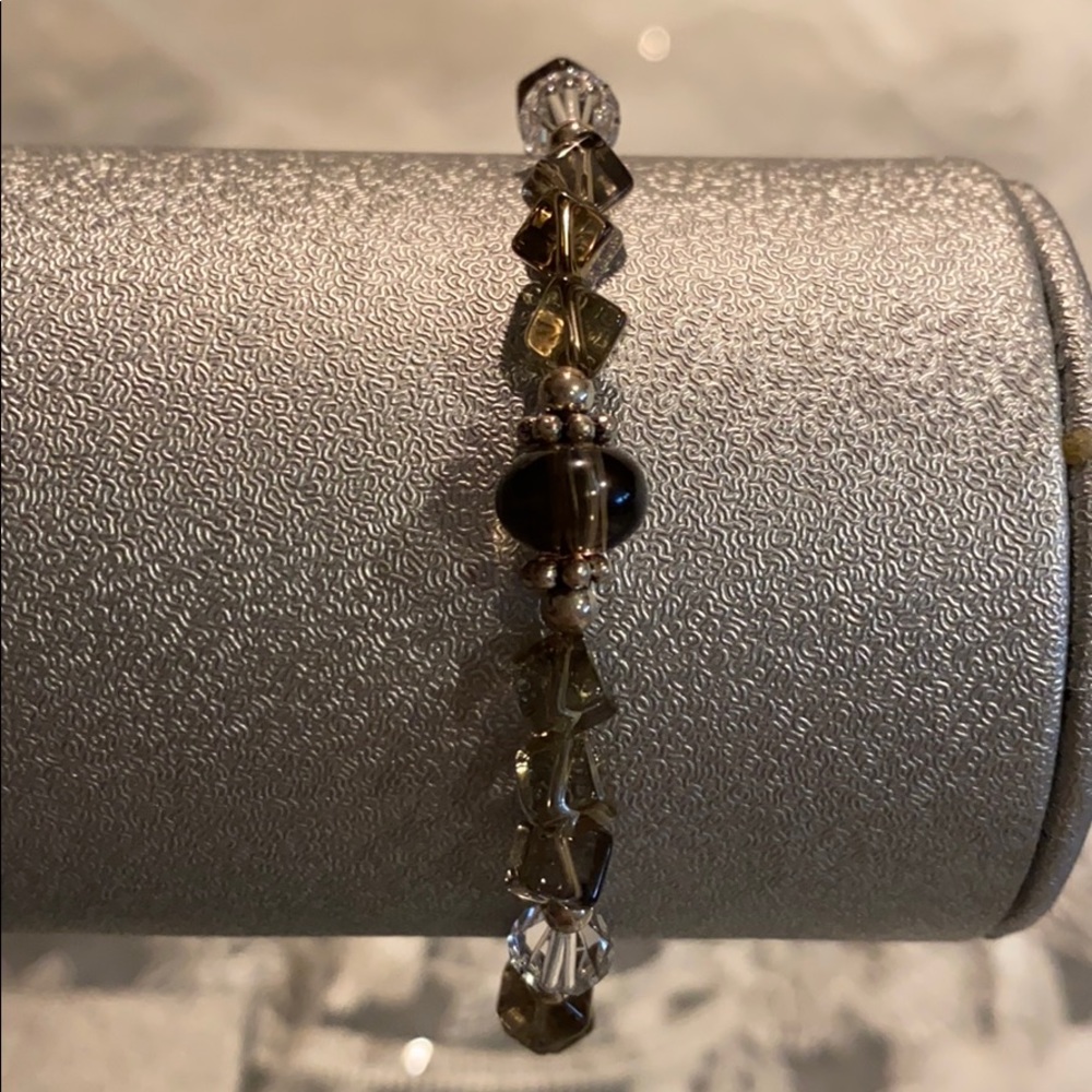 Brand New Smoky Quartz Sterling Silver Bracelet